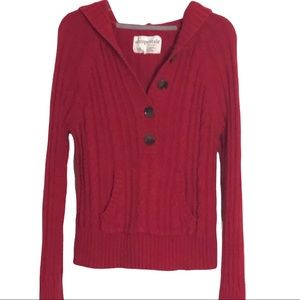 - Aeropostale womens Red Longsleeved Cable Knit Pullover Sweater Size L
